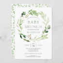 Search for greenery brunch baby shower invitations Green leaves
