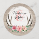 Search for floral antler wedding invitations Wood