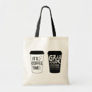 Search for coffee cup tote bags Black and white