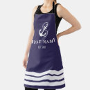Search for navy anchor aprons Welcome aboard
