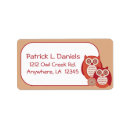 Search for cute owl return address labels Cartoon