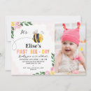 Search for 1st bee day invitations Baby girl