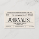 Search for newspaper business cards Journalism