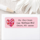 Search for red hearts return address labels Cute