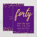 Search for purple gold 40th birthday invitations Glitter