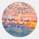 Search for sunset beach wedding stickers Thank you