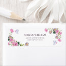 Search for purple butterfly return address labels Pink