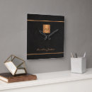 Search for black and gold clocks Initials