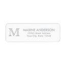 Search for light grey return address labels Initial
