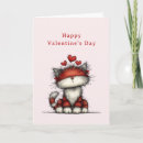 Search for cat valentines day cards Red hearts