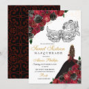 Search for red gold masquerade party invitations Mis quince anos