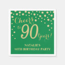 Search for green and gold napkins 90th birthday