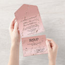 Search for rose gold glitter wedding invitations Glitzy