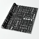 Search for love letter wrapping paper Black