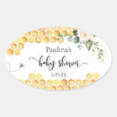 Search for bee oval stickers Baby shower