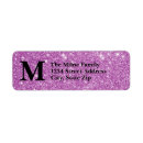 Search for purple glitter return address labels Fancy