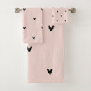 Search for pink black hearts bath towels Cute