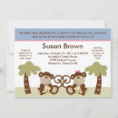 Search for twin monkey baby shower invitations Cute