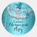 Search for elegant masquerade party stickers Blue