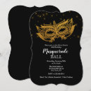 Search for masquerade ball birthday invitations Gold