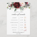 Search for burgundy wedding programmes Watercolor flowers
