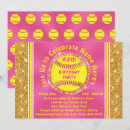 Search for softball birthday invitations Pink