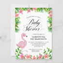 Search for pink flamingo baby shower invitations luau