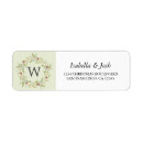 Search for monogram wreath return address labels Berries