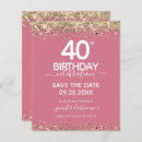 Search for save the date 40th birthday invitations Gold