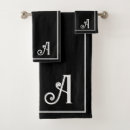 Search for black and white modern bath towels Monogram monogrammed