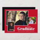 Search for red black graduation invitations Simple