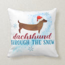 Search for dachshund christmas cushions Dachshund through the snow