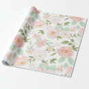 Search for peach flowers wrapping paper Watercolor