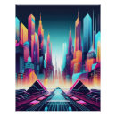 Search for cyber art Neon city