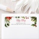 Search for mistletoe return address labels Watercolor