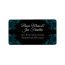 Search for black and teal return address labels Elegant
