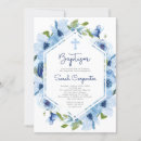 Search for boho floral christening invitations Blue