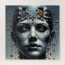 Search for faces abstract art puzzles Girl