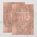 Search for faux rose gold glitter invitations Metallic