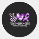 Search for peace love cure stickers Purple