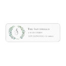Search for monogram wreath return address labels Greenery
