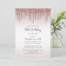 Search for rose gold 80th birthday invitations Feminine
