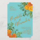 Search for teal and orange wedding invitations Garden