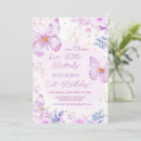 Search for purple butterfly birthday invitations Whimsical