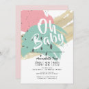 Search for abstract baby shower invitations Green