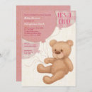 Search for pink and brown baby shower invitations Teddy bear