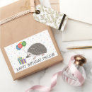 Search for animal birthday stickers Hedgehog