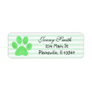 Search for pawprint return address labels Green
