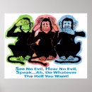 Search for hear no evil monkeys posters Blue