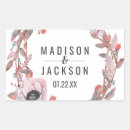 Search for feather wedding stickers Bohemian